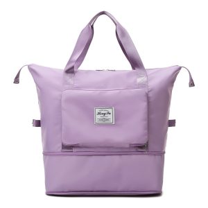 Dry-Wet Separation Gym Bag – Large Sports Shoulder Bag, Oxford Cloth - Purple