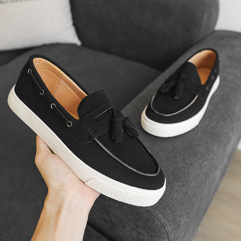 Brown Suede Tassel Loafer Sneakers with Cupsole - Image 6