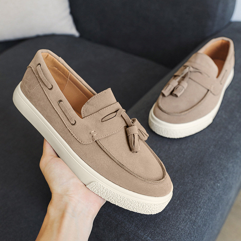 Brown Suede Tassel Loafer Sneakers with Cupsole - Image 7