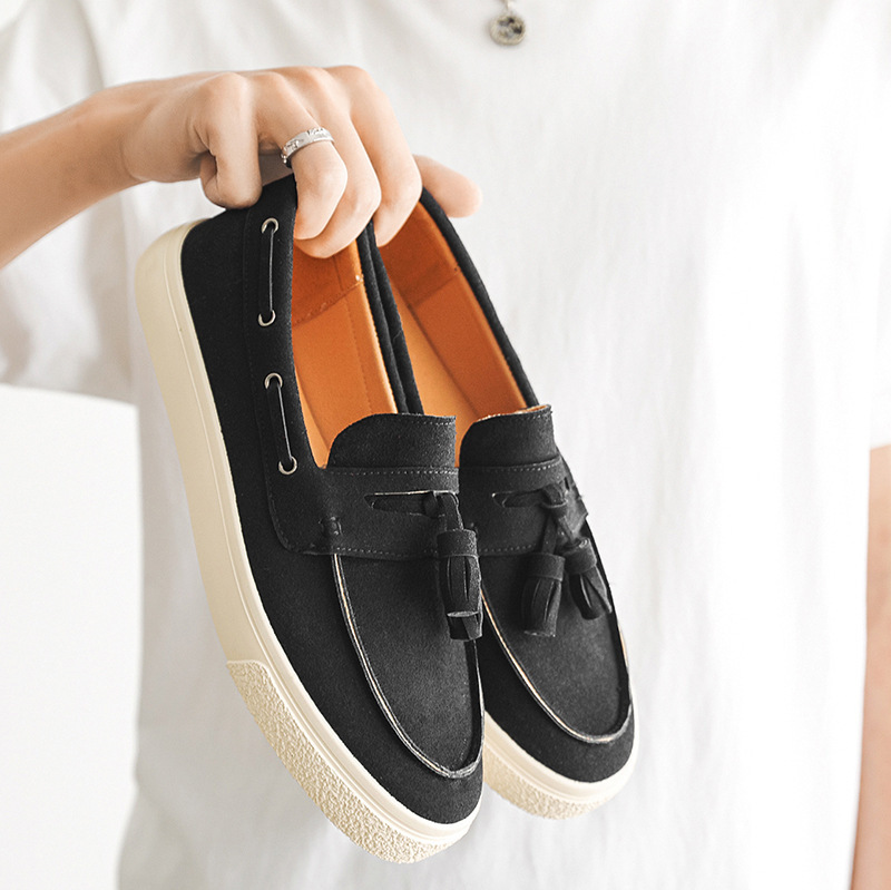 Brown Suede Tassel Loafer Sneakers with Cupsole - Image 3