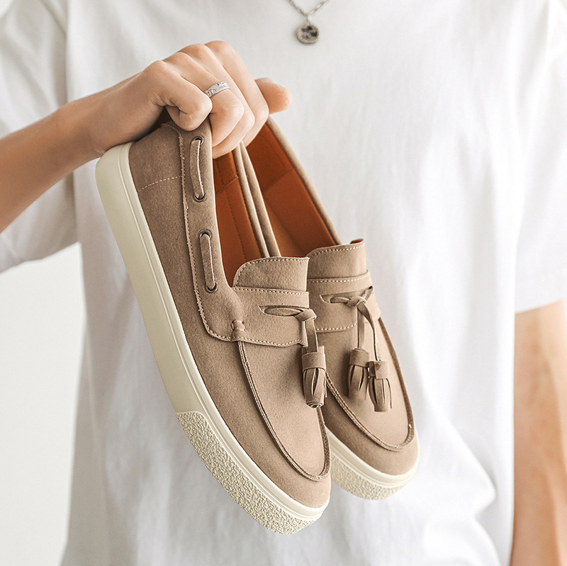 Brown Suede Tassel Loafer Sneakers with Cupsole - Image 5