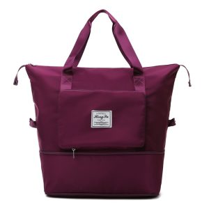 Dry-Wet Separation Gym Bag – Large Sports Shoulder Bag, Oxford Cloth - Red