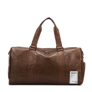 Men's Large Travel Bag – 21 Inch, Waterproof Dry-Wet Separation - Dark Brown, 21 Inches