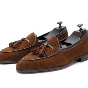 Men's British Tassel Loafers – Slip-On Casual Loafers - Dark Brown, 48