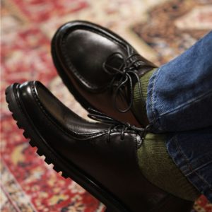 Men's Leather Casual Shoes – Tyrolean Style, Black and Khaki - Black, 44