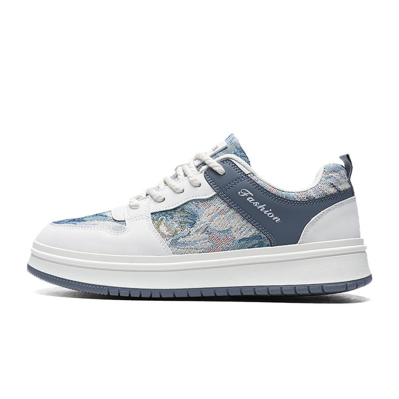 Jacquard Patterned Sneakers with Chunky Rope Laces - Image 8