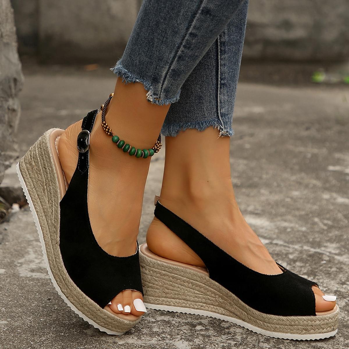 black sandals