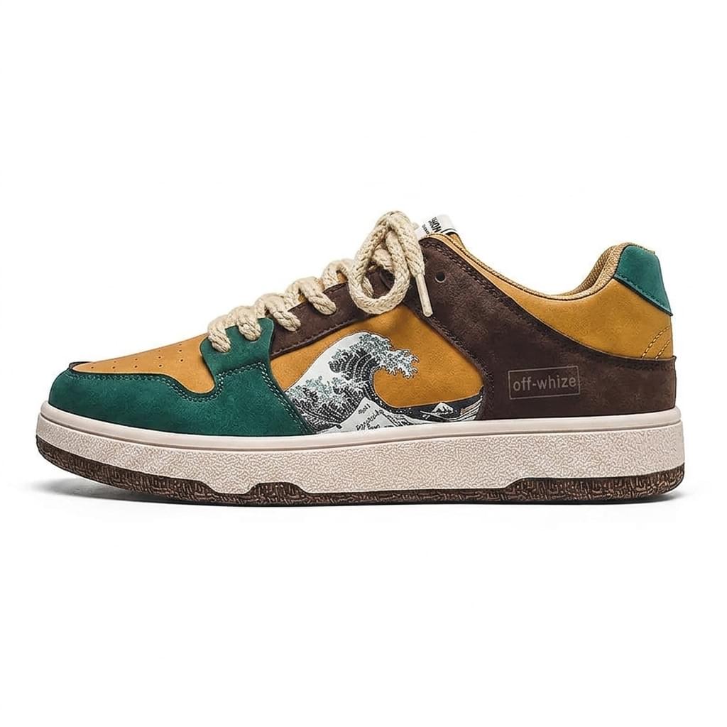Great Wave Artistic Low-Top Sneakers